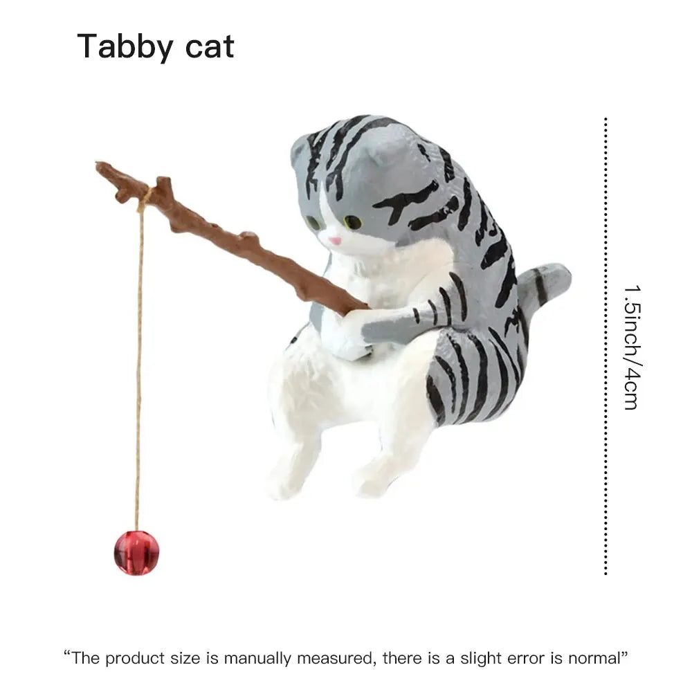 CatCast™ – Mini Fishing Cat Aquarium Ornament