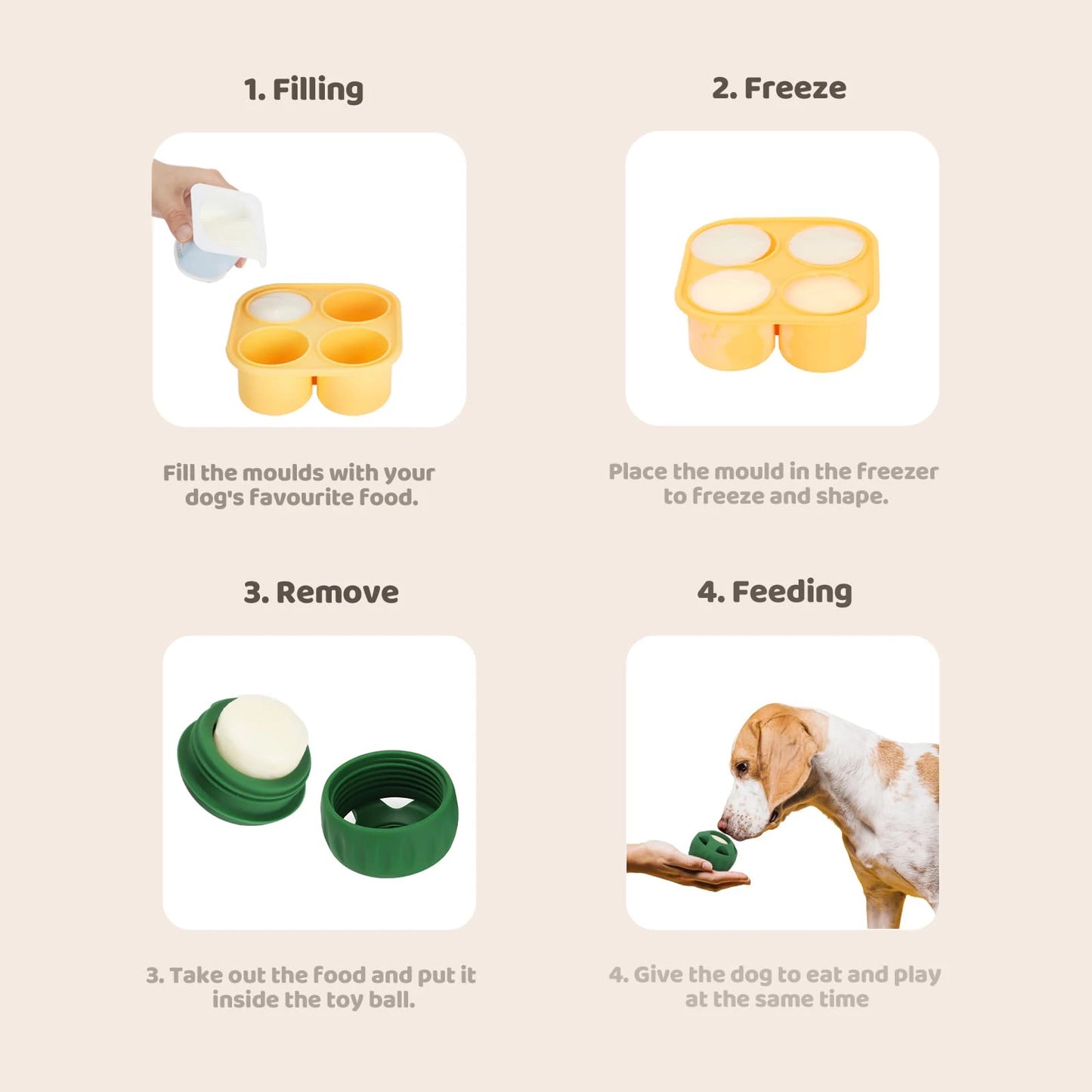 ChillChew by MeowMeows™ – Freezable Rubber Treat Toy & Silicone Mold for Dogs