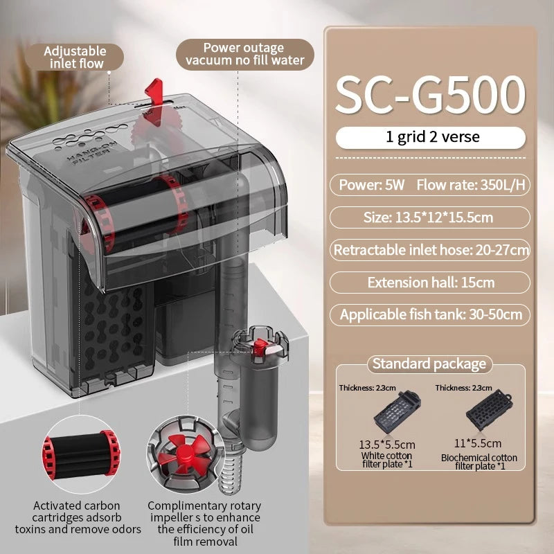 AquaClear™ 3-in-1 Wall-Mounted Filter & Surface Skimmer