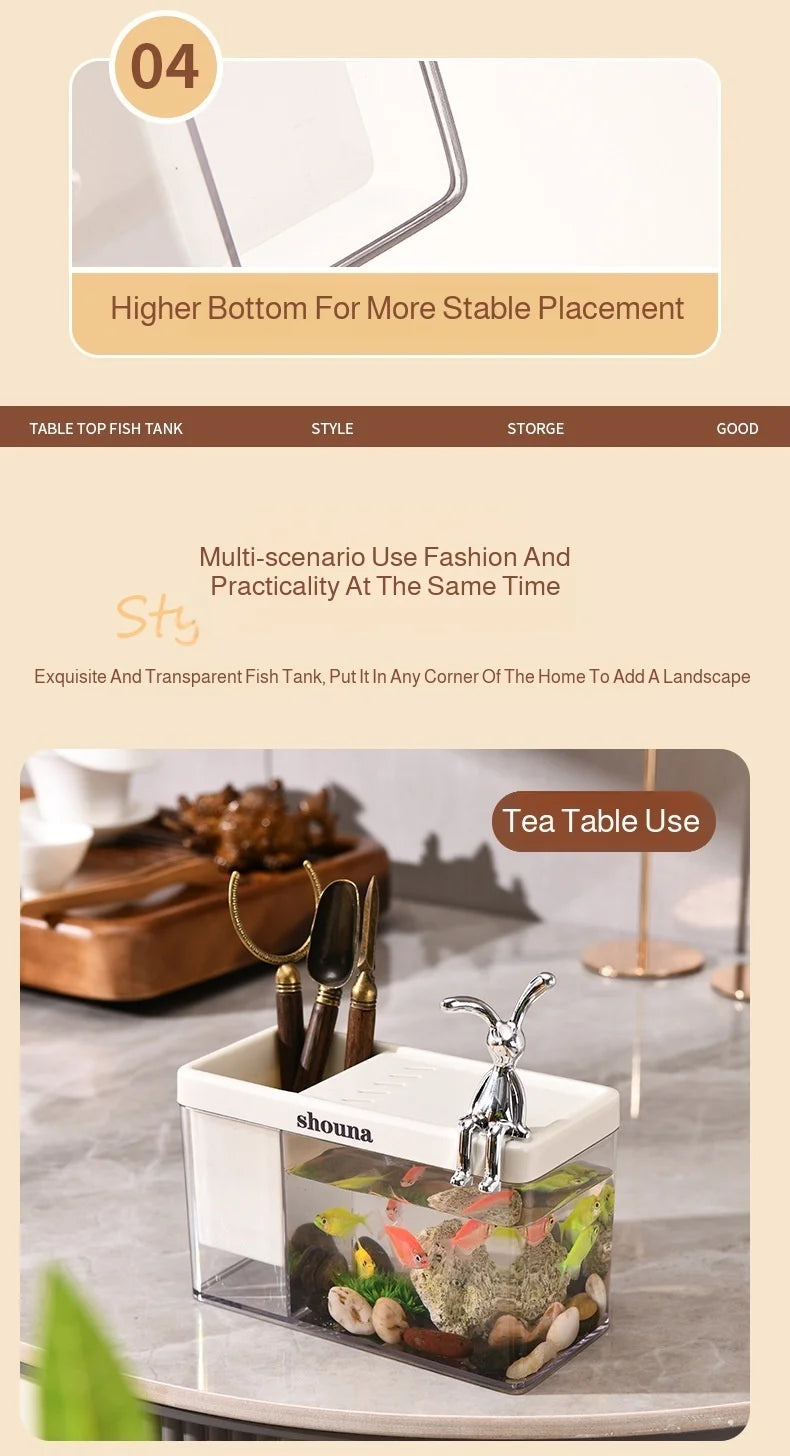 EcoView™ Rectangular Transparent Aquarium for Home & Balcony Decor