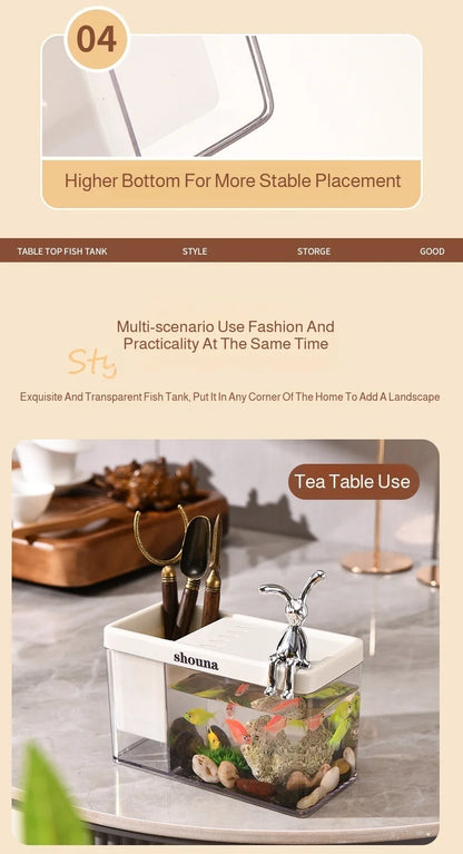 EcoView™ Rectangular Transparent Aquarium for Home & Balcony Decor