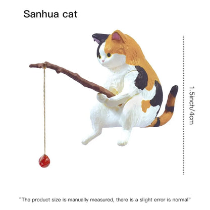 CatCast™ – Mini Fishing Cat Aquarium Ornament