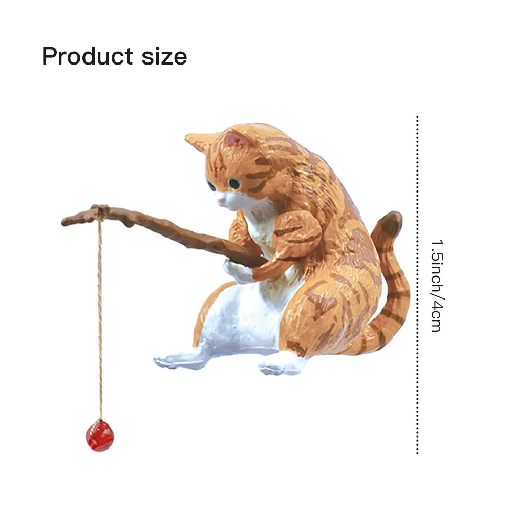 CatCast™ – Mini Fishing Cat Aquarium Ornament