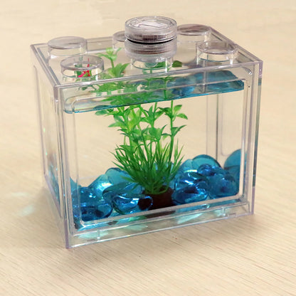 StackaTank™ – Mini Stackable Desktop Aquarium with LED Light