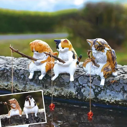 CatCast™ – Mini Fishing Cat Aquarium Ornament