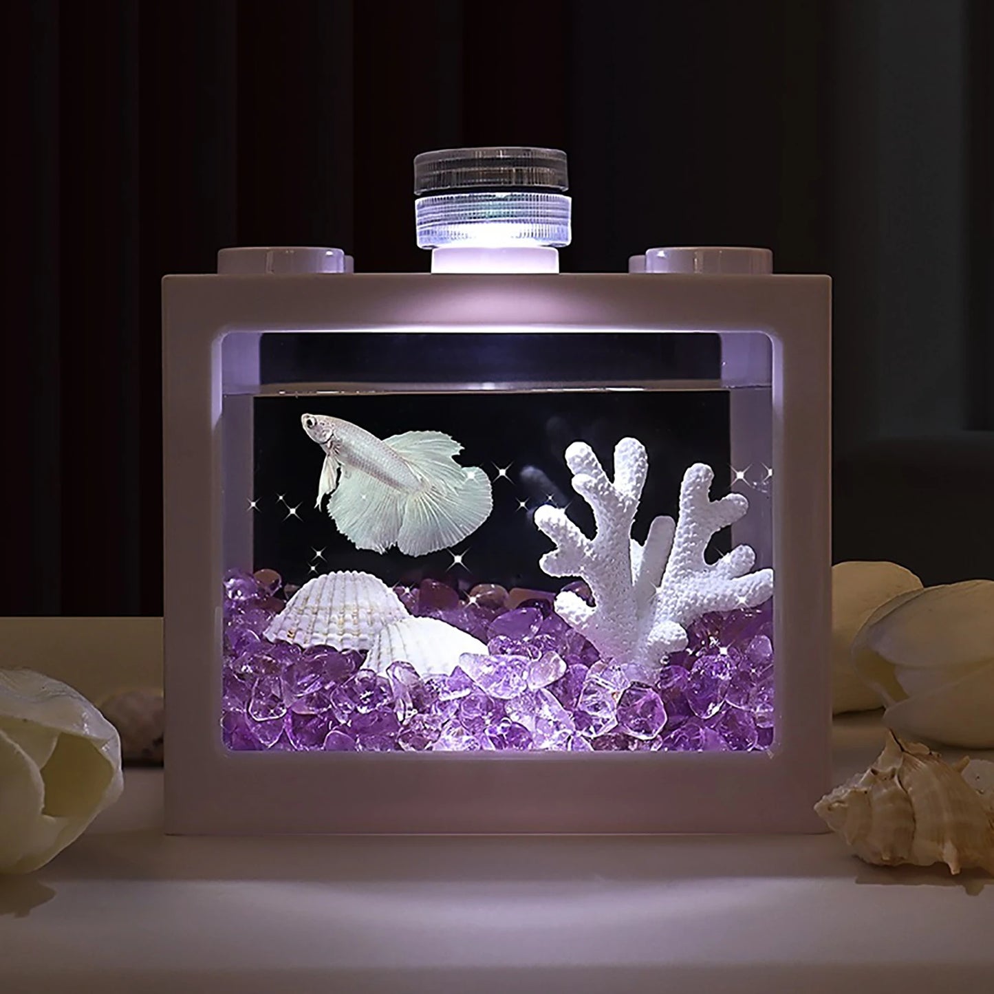 StackaTank™ – Mini Stackable Desktop Aquarium with LED Light
