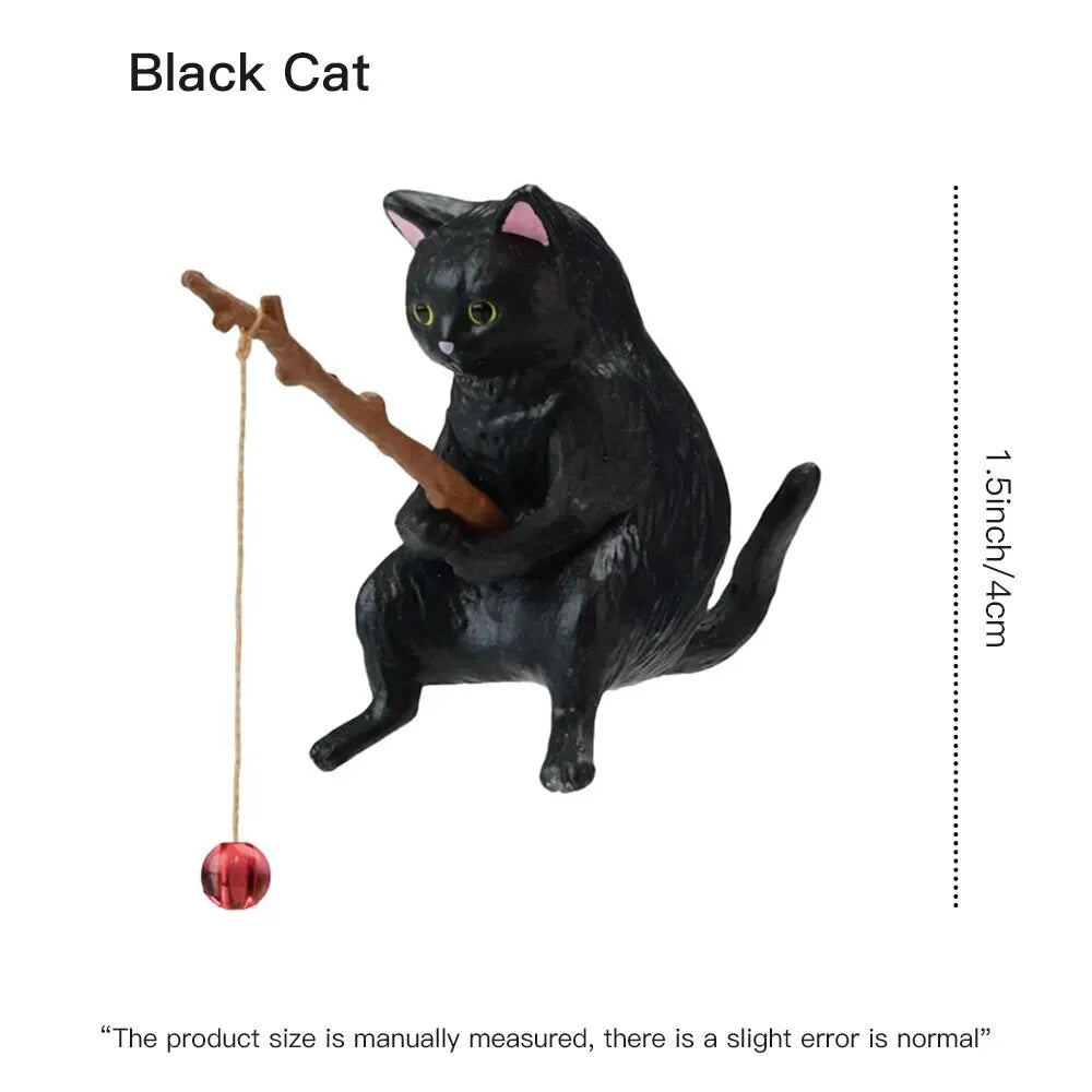 CatCast™ – Mini Fishing Cat Aquarium Ornament