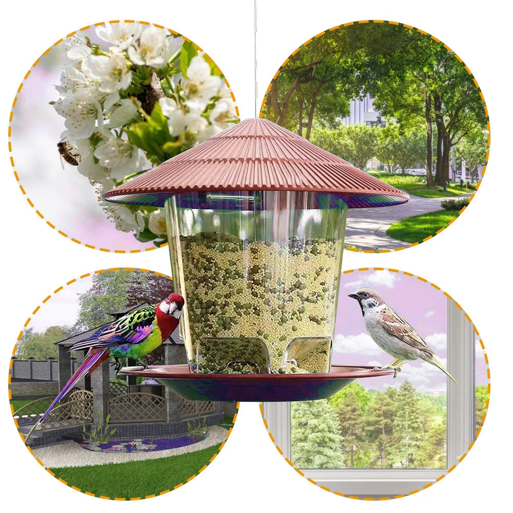 FeatherMate™ HexaView Automatic Hanging Bird Feeder
