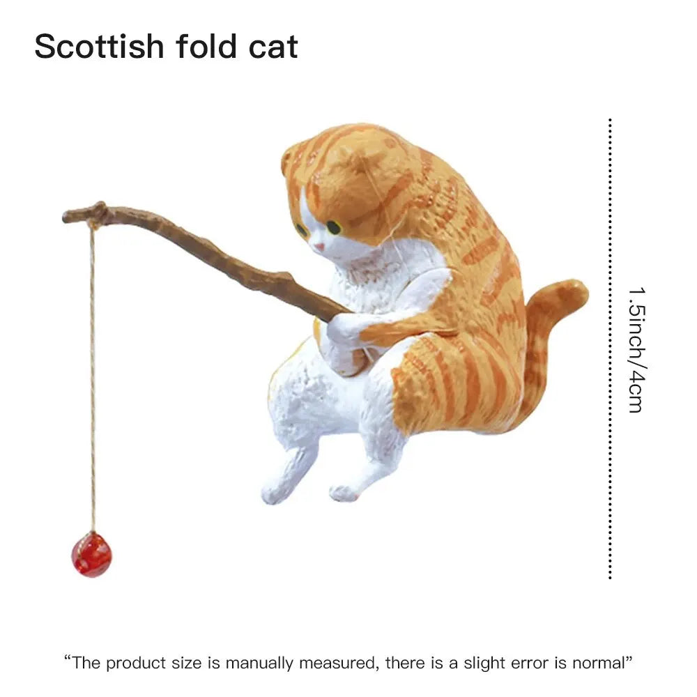 CatCast™ – Mini Fishing Cat Aquarium Ornament