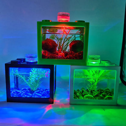 StackaTank™ – Mini Stackable Desktop Aquarium with LED Light