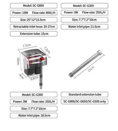 AquaClear™ 3-in-1 Wall-Mounted Filter & Surface Skimmer