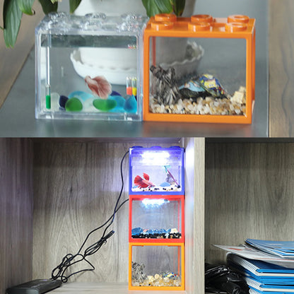 StackaTank™ – Mini Stackable Desktop Aquarium with LED Light