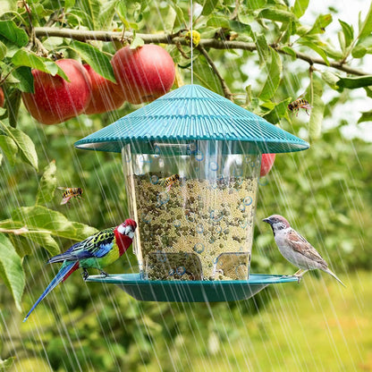 FeatherMate™ HexaView Automatic Hanging Bird Feeder