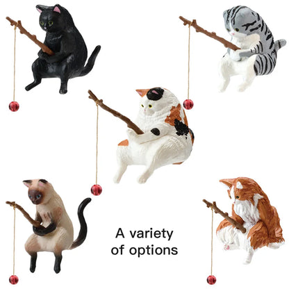CatCast™ – Mini Fishing Cat Aquarium Ornament