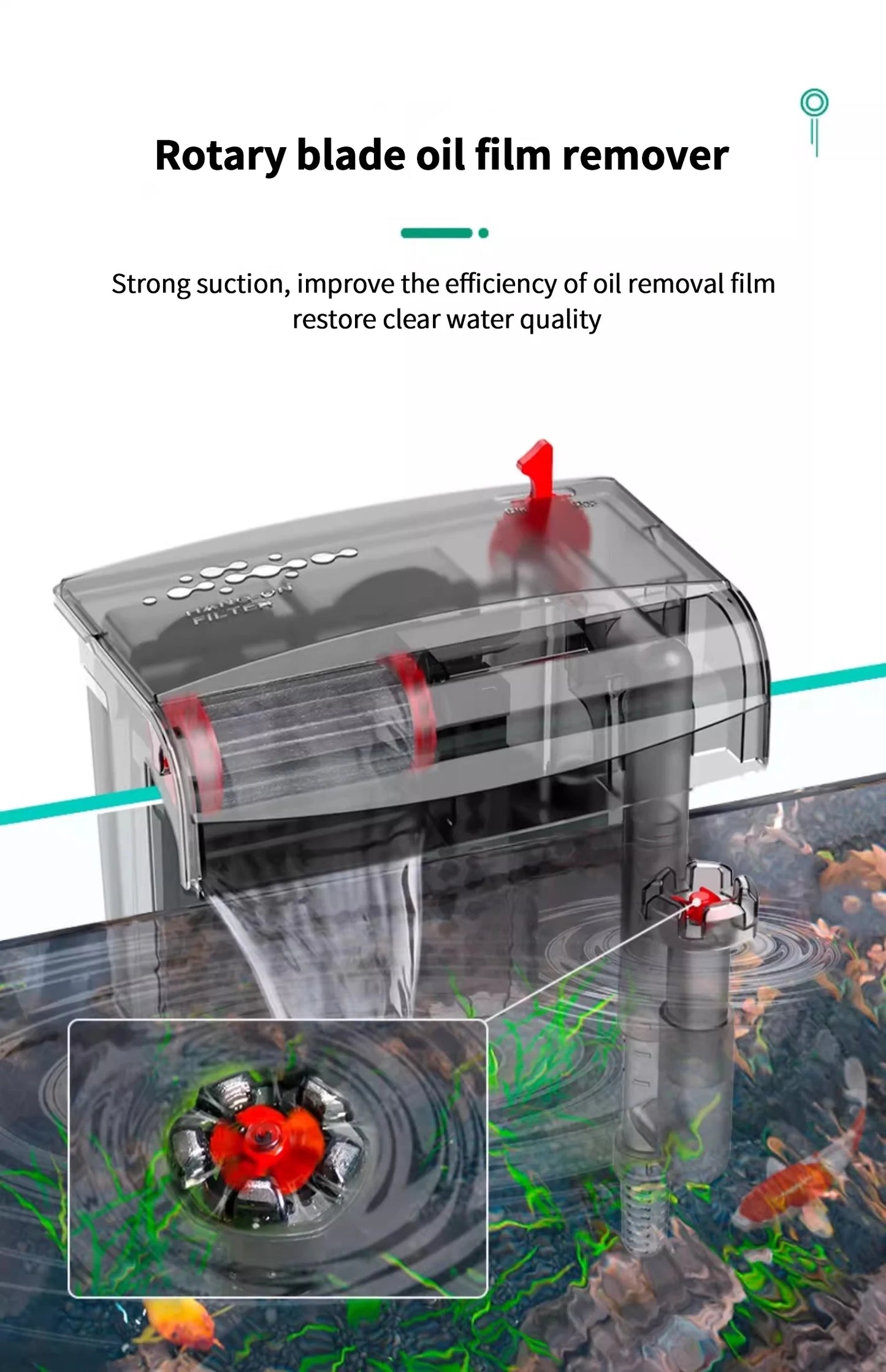 AquaClear™ 3-in-1 Wall-Mounted Filter & Surface Skimmer