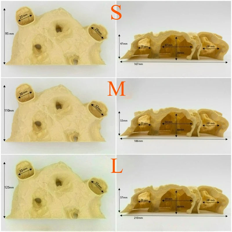 AquaHide™ 3D Printed Cave Shelter for Fish, Shrimp & Reptiles