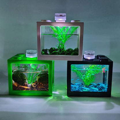 StackaTank™ – Mini Stackable Desktop Aquarium with LED Light