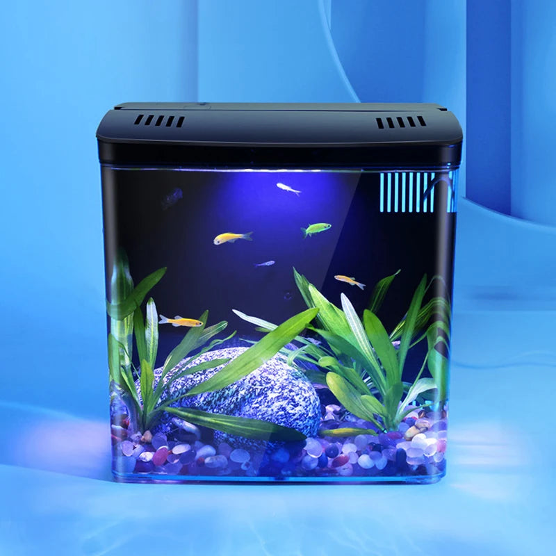 EcoGlow™ Mini Self-Circulating Fish Tank with LED & Back Filter