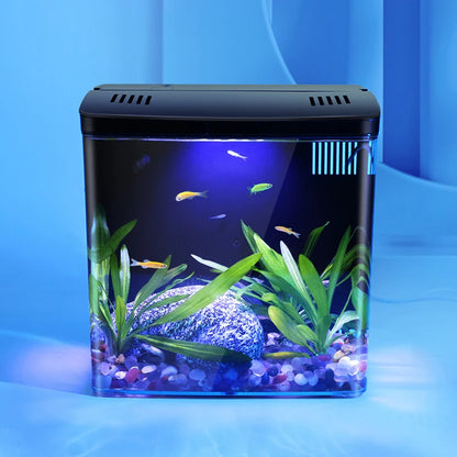 EcoGlow™ Mini Self-Circulating Fish Tank with LED & Back Filter