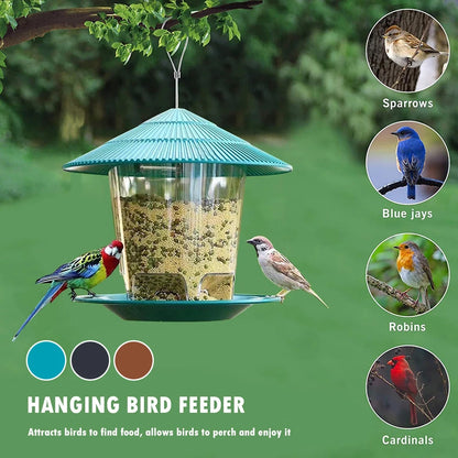 FeatherMate™ HexaView Automatic Hanging Bird Feeder
