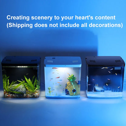 EcoGlow™ Mini Self-Circulating Fish Tank with LED & Back Filter