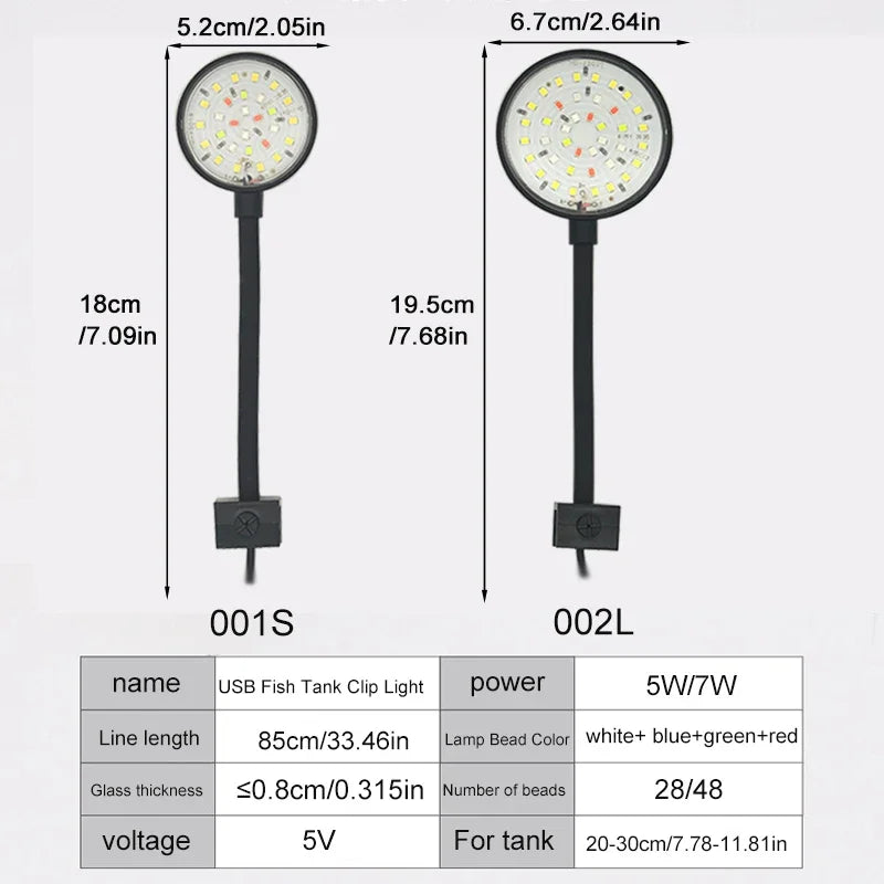 AquaGlow™ USB LED Aquarium Light