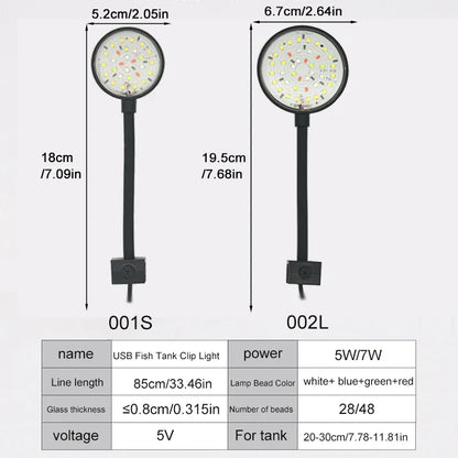 AquaGlow™ USB LED Aquarium Light