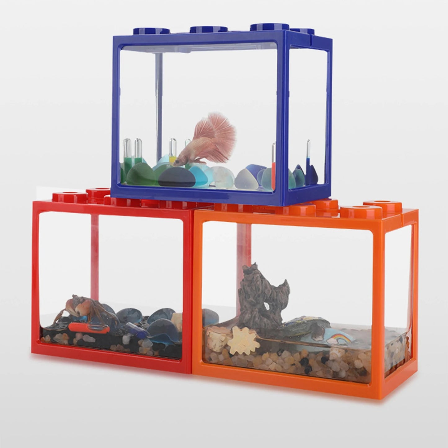 StackaTank™ – Mini Stackable Desktop Aquarium with LED Light